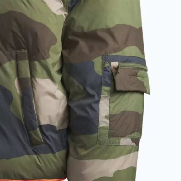 NWT adidas IVY PARK Puffer Jacket Oversized Camo Print/Solar Orange Small - Picture 3 of 11